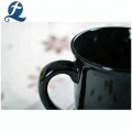 Tasse de café en céramique créative imprimée noire avec poignée